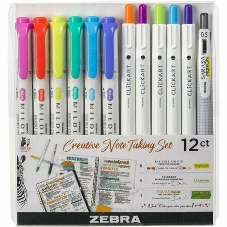 ZEBRA PEN Highlighters/Pen/Markers, 1AST, 12PK ZEB12012